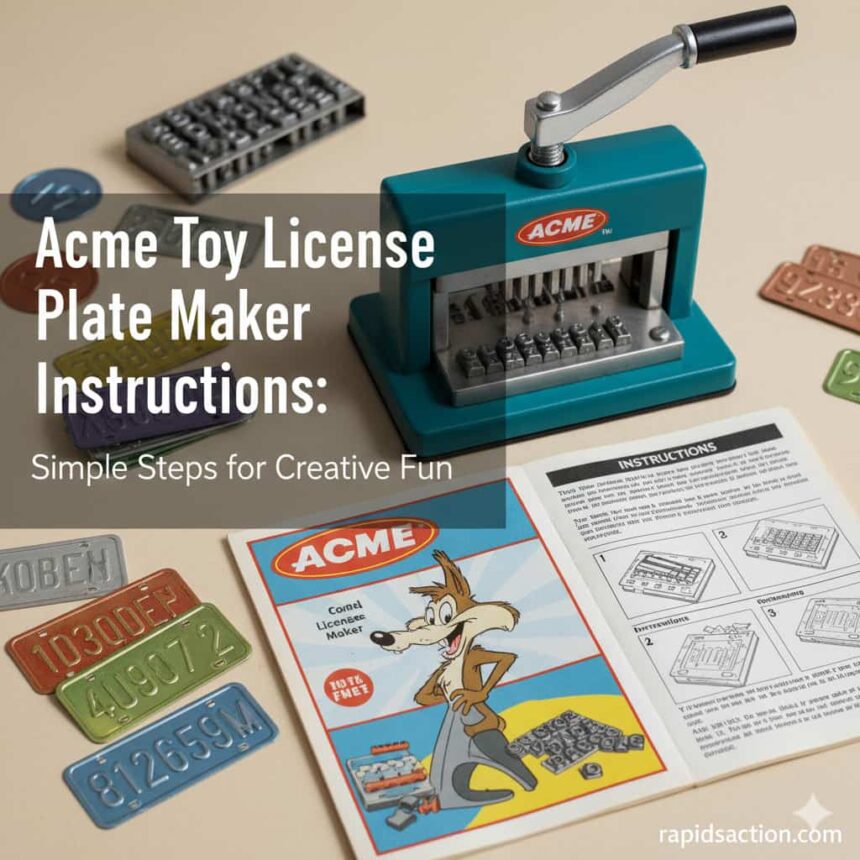 Acme Toy License Plate Maker Instructions