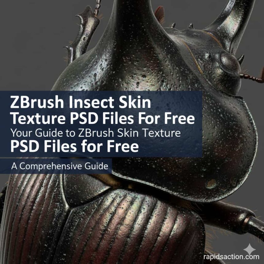 ZBrush Insect Skin Texture PSD Files for Free