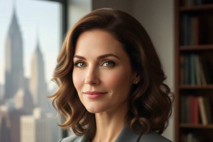 Illustration of a digital profile search for Ava Nickman on a tablet screen